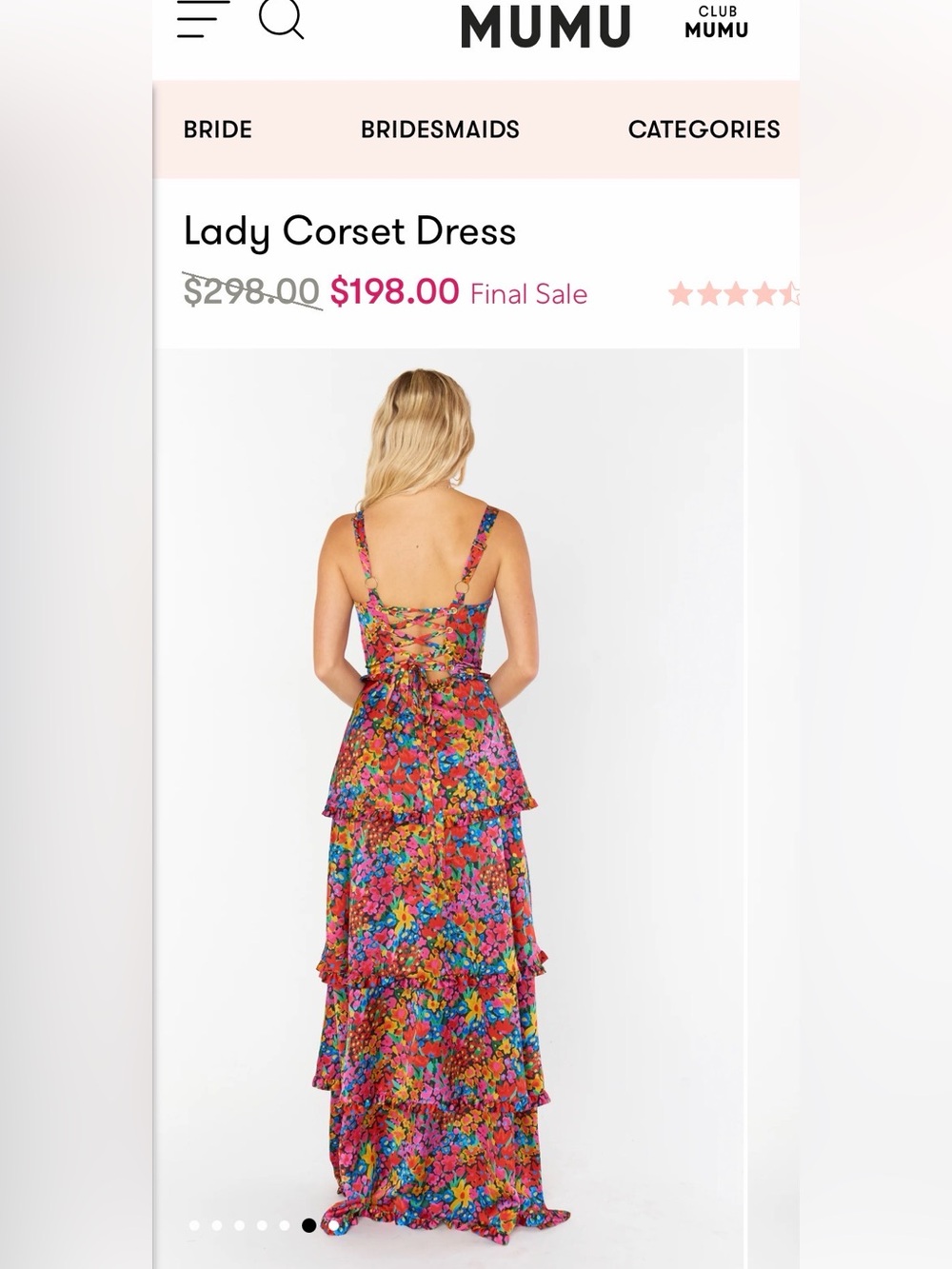 Show Me Your MuMu - Lady Corset Dress- Tiered Maxi Dress - Multicolor - Picture 3 of 6